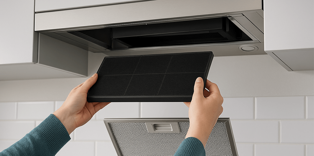 How do you replace a cooker hood filter?